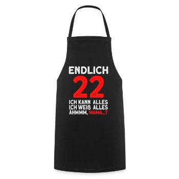 Enfin 22 je peux tout faire, je sais tout - Tablier de cuisine - noir - Devant - AI Model Male 185 dark (185cm)