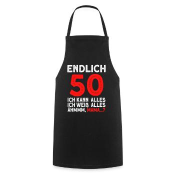 Finally 50 I can do everything I know everything - Cooking Apron - black - Front - AI Model Male 185 dark (185cm)