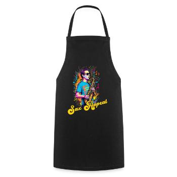 Funny Saxophone Design Jazz Music Lover - Cooking Apron - black - Front - AI Model Male 185 dark (185cm)