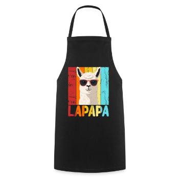 Lapapa Lustiger Lama Papa Perfekter Style - Kochschürze - Schwarz - Vorne - AI Model Male 185 dark (185cm)