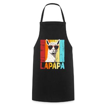 Lapapa Lustiger Lama Papa Perfekter Style - Kochschürze - Schwarz - Vorne - AI Model Male 185 dark (185cm)