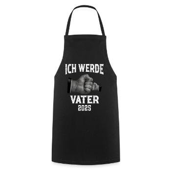 Je serai père en 2025 - Tablier de cuisine - noir - Devant - AI Model Male 185 dark (185cm)
