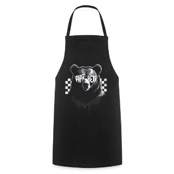 Funny Father Bear Dad Perfect Style - Cooking Apron - black - Front - AI Model Male 185 dark (185cm)