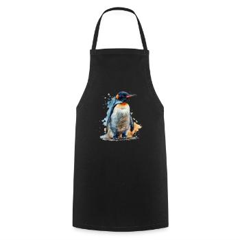 Pingouin Kawaii Pingouin mignon - Tablier de cuisine - noir - Devant - AI Model Male 185 dark (185cm)