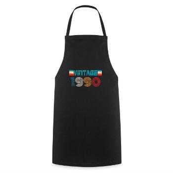 Millésime anniversaire des années 1990 - Tablier de cuisine - noir - Devant - AI Model Male 185 dark (185cm)