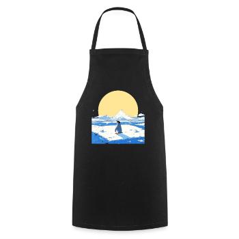 Penguin Icy Landscape Kawaii Penguin Cute - Cooking Apron - black - Front - AI Model Male 185 dark (185cm)