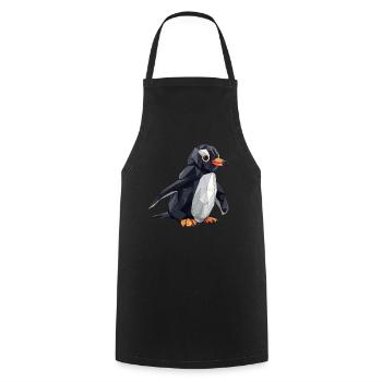 Origami Pingouin Kawaii Pingouin Mignon - Tablier de cuisine - noir - Devant - AI Model Male 185 dark (185cm)