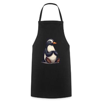 Penguin Meditate Kawaii Penguin Cute - Cooking Apron - black - Front - AI Model Male 185 dark (185cm)