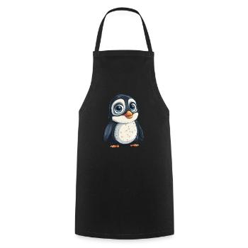 Pingouin Kawaii Pingouin mignon - Tablier de cuisine - noir - Devant - AI Model Male 185 dark (185cm)