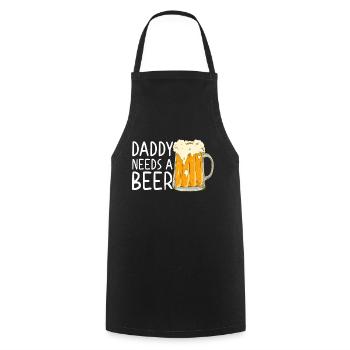 Papa a besoin de bière drôle père style fête des pères - Tablier de cuisine - noir - Devant - AI Model Male 185 dark (185cm)