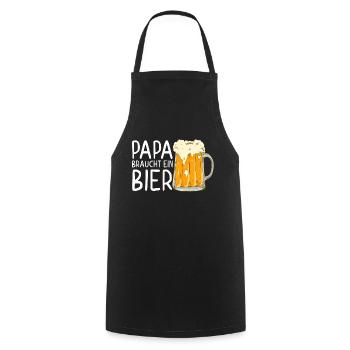 Papa a besoin de bière Drôle de père Style de fête des pères - Tablier de cuisine - noir - Devant - AI Model Male 185 dark (185cm)
