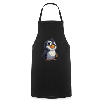 Pingouin Kawaii Pingouin mignon - Tablier de cuisine - noir - Devant - AI Model Male 185 dark (185cm)