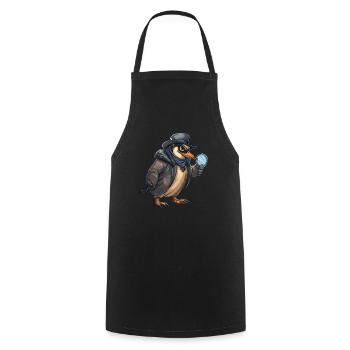 Pingouin, Détective, Kawaii, Pingouin, Mignon - Tablier de cuisine - noir - Devant - AI Model Male 185 dark (185cm)