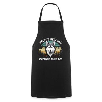 World Best Dog Dad Siberian Husky Funny - Cooking Apron - black - Front - AI Model Male 185 dark (185cm)