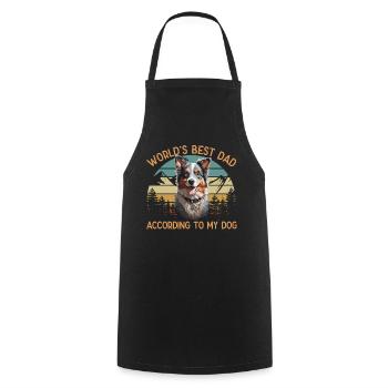 Meilleur chien du monde papa berger australien Love - Tablier de cuisine - noir - Devant - AI Model Male 185 dark (185cm)