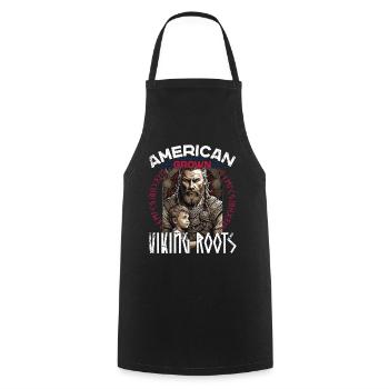 De fières racines nordiques vikings américaines - Tablier de cuisine - noir - Devant - AI Model Male 185 dark (185cm)