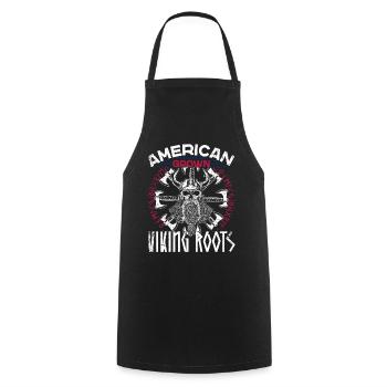 Proud American Viking Nordic Roots - Cooking Apron - black - Front - AI Model Male 185 dark (185cm)