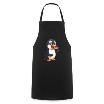 Pinguin Fisch Eis am Stiel Kawaii Pinguin Niedlich - Kochschürze - Schwarz - Vorne - AI Model Male 185 dark (185cm)