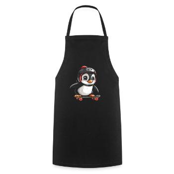 Pinguin Skater Skateboard Kawaii Pinguin Niedlich - Kochschürze - Schwarz - Vorne - AI Model Male 185 dark (185cm)