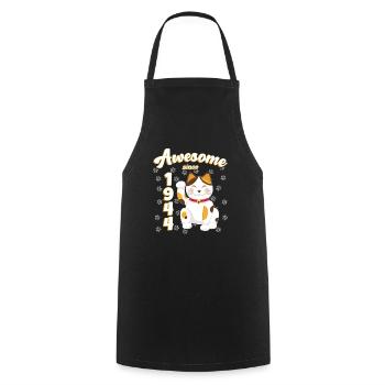 1944 Anniversaire Génial depuis Cat Maneki neko - Tablier de cuisine - noir - Devant - AI Model Male 185 dark (185cm)