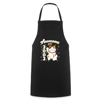 2002 Anniversaire Génial depuis Cat Maneki neko - Tablier de cuisine - noir - Devant - AI Model Male 185 dark (185cm)