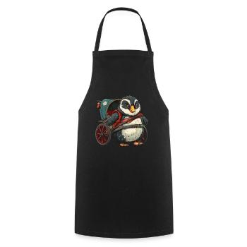 Pingouin, Pousse-pousse, Japonais, Kawaii, Pingouin, Mignon - Tablier de cuisine - noir - Devant - AI Model Male 185 dark (185cm)