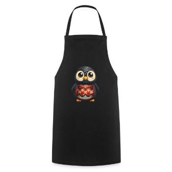 Pingouin Maneki Neko Pingouin Kawaii japonais Niedl - Tablier de cuisine - noir - Devant - AI Model Male 185 dark (185cm)