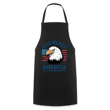 God Bless America - Pray for our country Amerika - Cooking Apron - black - Front - AI Model Male 185 dark (185cm)