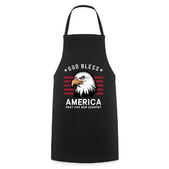 God Bless America - Pray for our country USA - Cooking Apron - black - Front - AI Model Male 185 dark (185cm)
