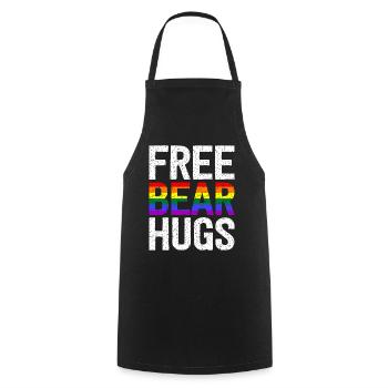 Free Bear Hugs - Cooking Apron - black - Front - AI Model Male 185 dark (185cm)