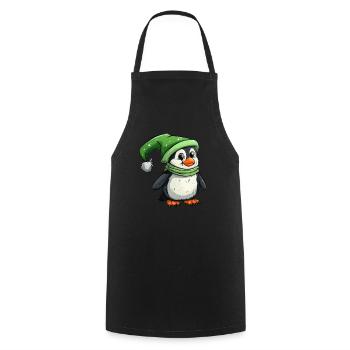 Pinguin Elf Weihnachten Pinguin Niedlich - Kochschürze - Schwarz - Vorne - AI Model Male 185 dark (185cm)