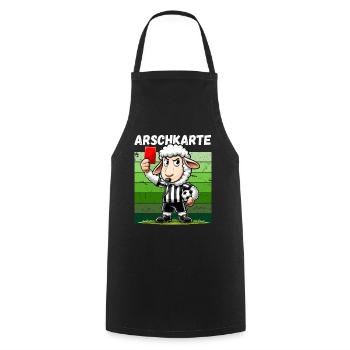Football Football Fan Final Red Card Foul Funny - Cooking Apron - black - Front - AI Model Male 185 dark (185cm)