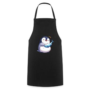 Pinguin Kawaii Pinguin Niedlich - Kochschürze - Schwarz - Vorne - AI Model Male 185 dark (185cm)