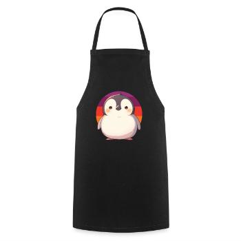 Pingouin Kawaii Pingouin mignon - Tablier de cuisine - noir - Devant - AI Model Male 185 dark (185cm)