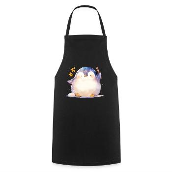 Pingouin Kawaii Pingouin mignon - Tablier de cuisine - noir - Devant - AI Model Male 185 dark (185cm)