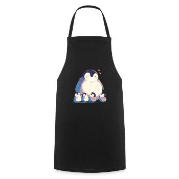 Penguin Family Kawaii Penguin Cute - Cooking Apron - black - Front - AI Model Male 185 dark (185cm)