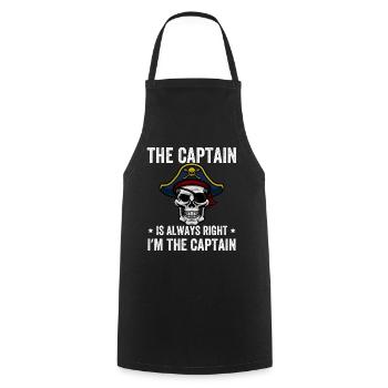 The Captain Is Always Right I'm The Captain - Cooking Apron - black - Front - AI Model Male 185 dark (185cm)