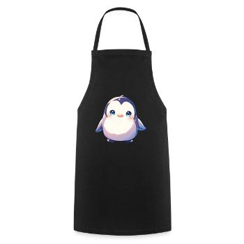 Pingouin Kawaii Pingouin mignon - Tablier de cuisine - noir - Devant - AI Model Male 185 dark (185cm)
