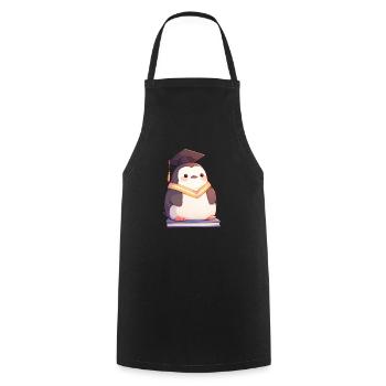Penguin Graduate Kawaii Penguin Cute - Cooking Apron - black - Front - AI Model Male 185 dark (185cm)