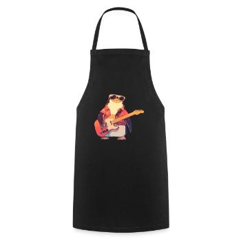 Penguin Electric Guitar Rock Music Cute - Cooking Apron - black - Front - AI Model Male 185 dark (185cm)