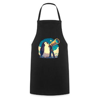 Penguin Astronomer Kawaii Penguin Cute - Cooking Apron - black - Front - AI Model Male 185 dark (185cm)