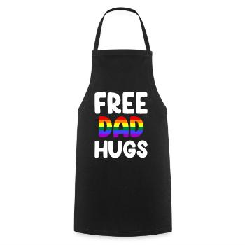 Câlins de papa gratuits - Tablier de cuisine - noir - Devant - AI Model Male 185 dark (185cm)