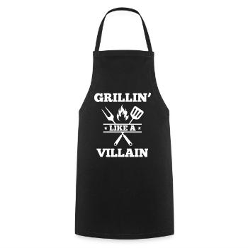 Grillin' Like A Villain - Cooking Apron - black - Front - AI Model Male 185 dark (185cm)