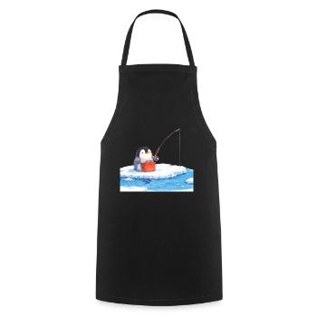 Pingouin Kawaii Pingouin mignon - Tablier de cuisine - noir - Devant - AI Model Male 185 dark (185cm)