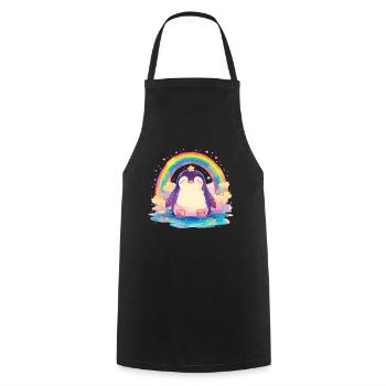 Penguin Rainbow Kawaii Penguin Cute - Cooking Apron - black - Front - AI Model Male 185 dark (185cm)