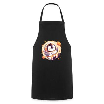 Penguin Astronaut Kawaii Penguin Cute - Cooking Apron - black - Front - AI Model Male 185 dark (185cm)