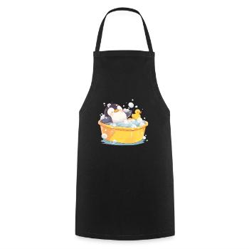 Penguin Bubble Bath Kawaii Penguin Cute - Cooking Apron - black - Front - AI Model Male 185 dark (185cm)