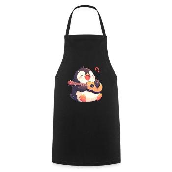 Penguin Ukulele Kawaii Penguin Cute - Cooking Apron - black - Front - AI Model Male 185 dark (185cm)