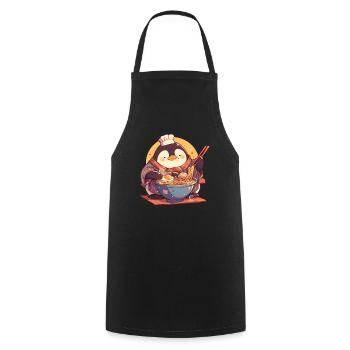 Pingouin Ramen Chef Pingouin japonais mignon - Tablier de cuisine - noir - Devant - AI Model Male 185 dark (185cm)