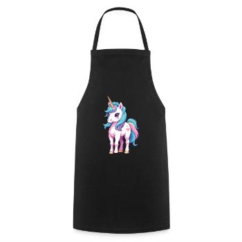 Unique Unicorn Design Pastel Colors - Cooking Apron - black - Front - AI Model Male 185 dark (185cm)